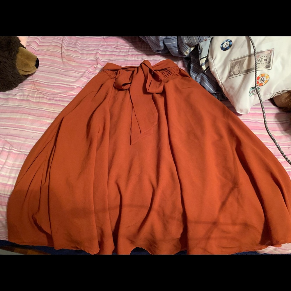 Burnt orange skirt